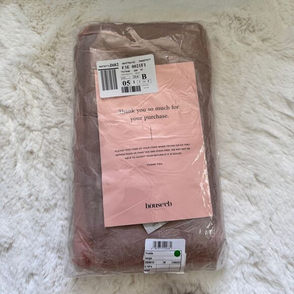 House of CB Collared Knit Button-up Midi Sweater Dress M - Beige - Picture 4 of 4